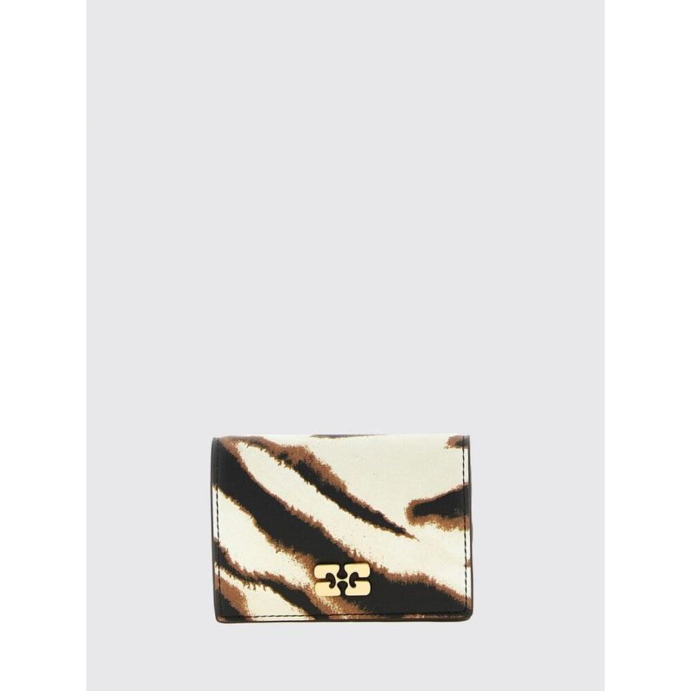 Ganni Women Bou Zebra-Print Faux Leather Wallet Ganni With Butterfly Logo